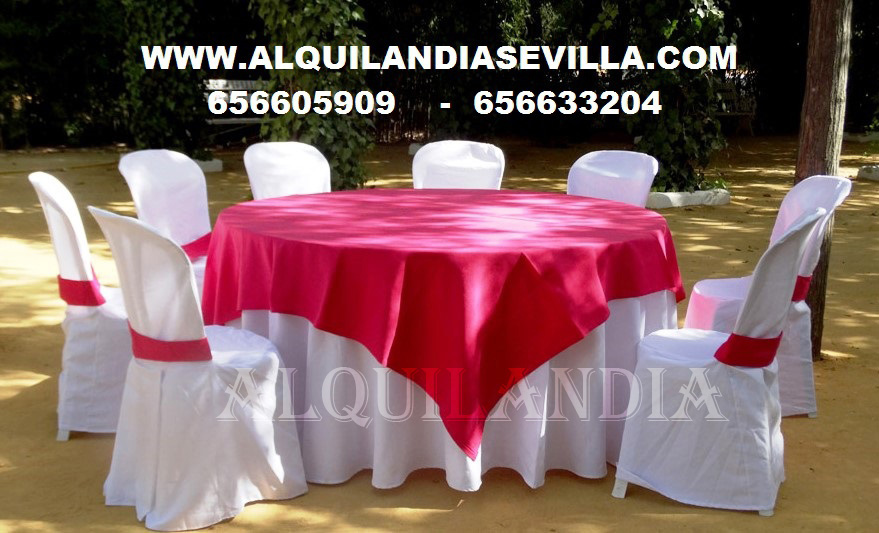 Mantel blanco y cubremantel Rosa Fucsia