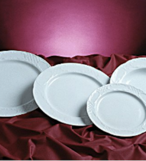 ALQUILER DE PLATOS TRINCHEROS, HONDOS, DE POSTRE, DE PAN, CUENCOS, BANDEJAS, MODELO AGUSTA LABRADO O LISO BLANCO BOJ_WWW.ALQUILANDIASEVILLA.COM
