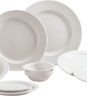ALQUILER DE PLATOS TRINCHEROS, HONDOS, DE POSTRE, DE PAN, CUENCOS, BANDEJAS, MODELO AGUSTA LABRADO O LISO BLANCO BOJ_WWW.ALQUILANDIASEVILLA.COM